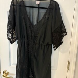 Black Sheer Lace Cover-Up